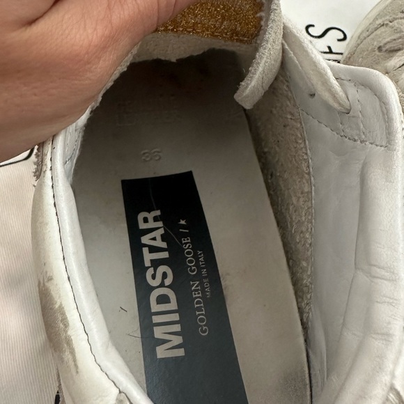 GOLDEN GOOSE WHITE GREY AND LEOPARD LEATHER SUEDE MID STAR SNEAKERS - Picture 6 of 8